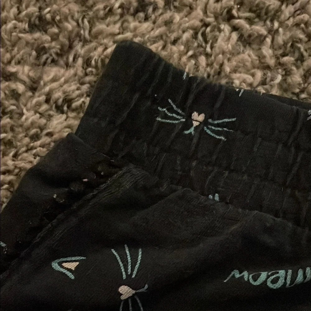 Justice Black Cat Print Kids Girls Shorts